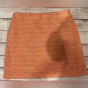 NWT - LOFT Women's Coral Pink Textured Tweed A-Line Lined Career Skirt Size 8